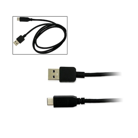 Type-C To USB-A Black 3 Ft. Data Cable